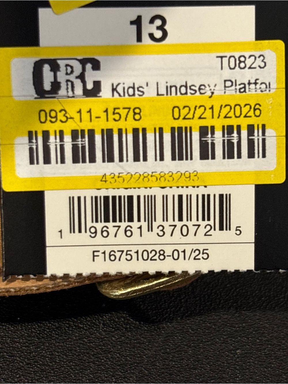 Kids' Lindsey Platform Espadrille Sandals Gold - art class - Size 13 NEW - Picture 6 of 6